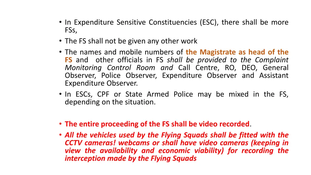 in expenditure sensitive constituencies esc there