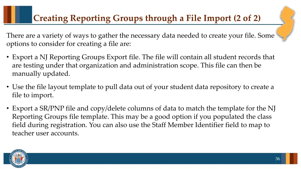 creating reporting groups through a file import 1