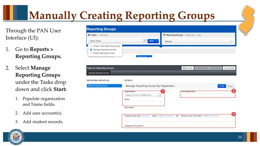 manually creating reporting groups