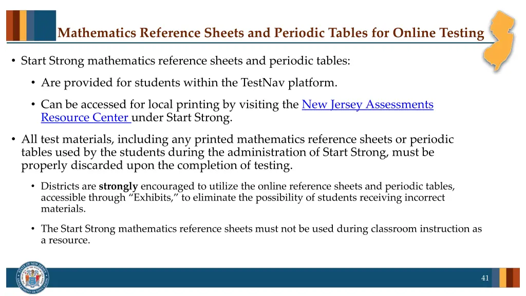 mathematics reference sheets and periodic tables