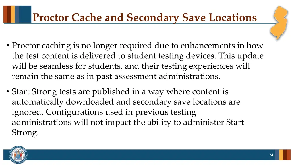 proctor cache and secondary save locations