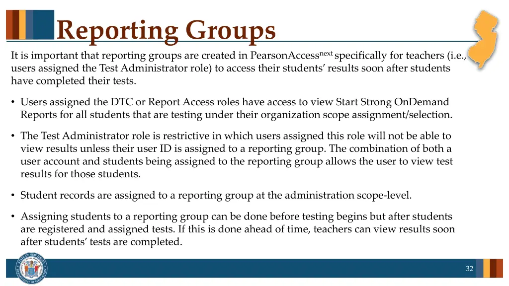 reporting groups it is important that reporting