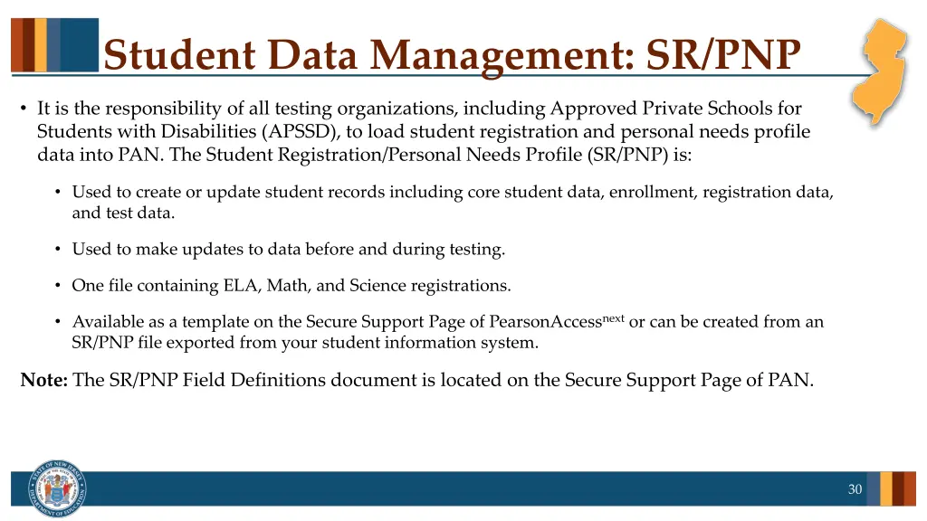 student data management sr pnp