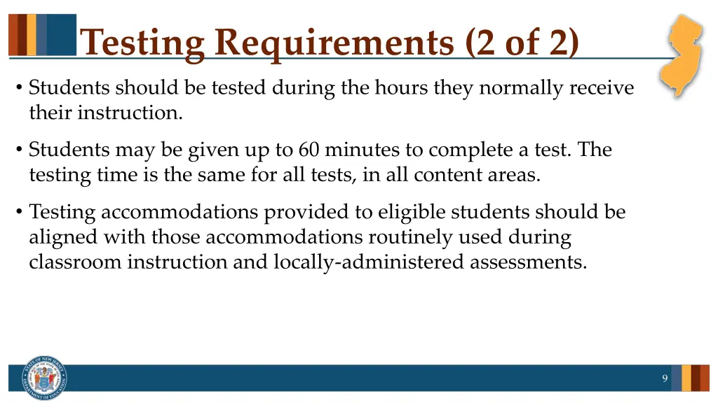 testing requirements 2 of 2 students should