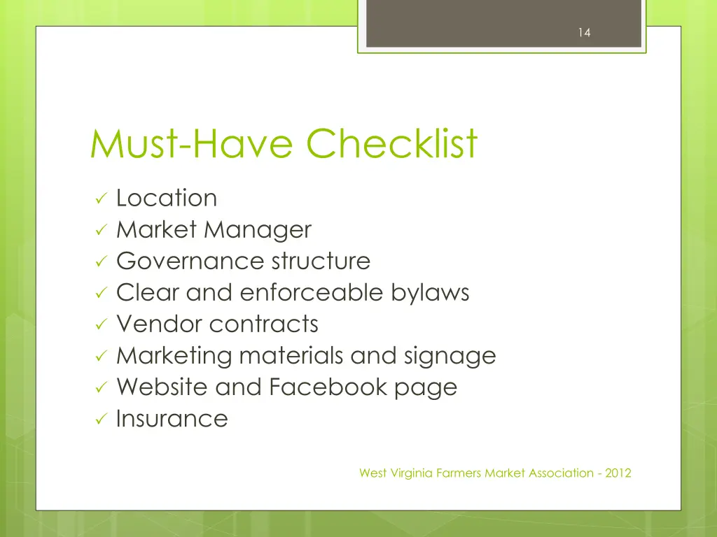 must have checklist