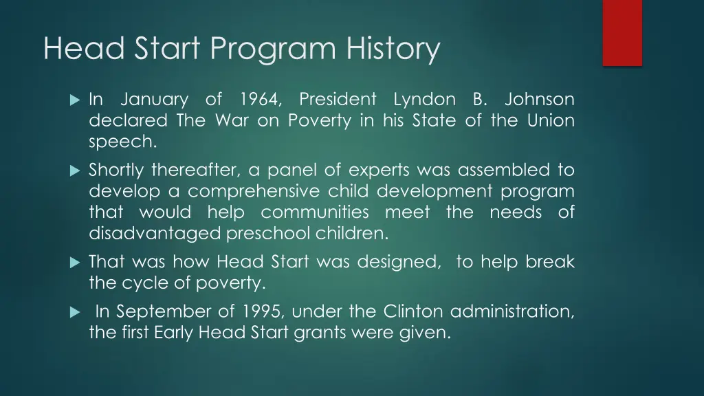 head start program history