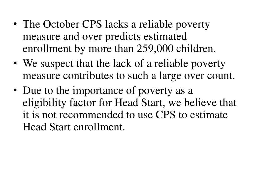 the october cps lacks a reliable poverty measure