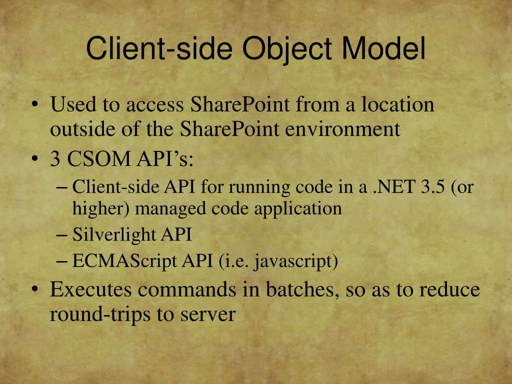 client side object model