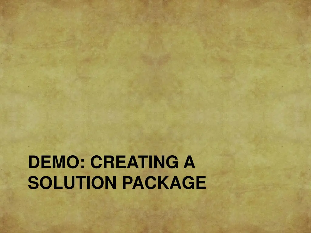 demo creating a solution package