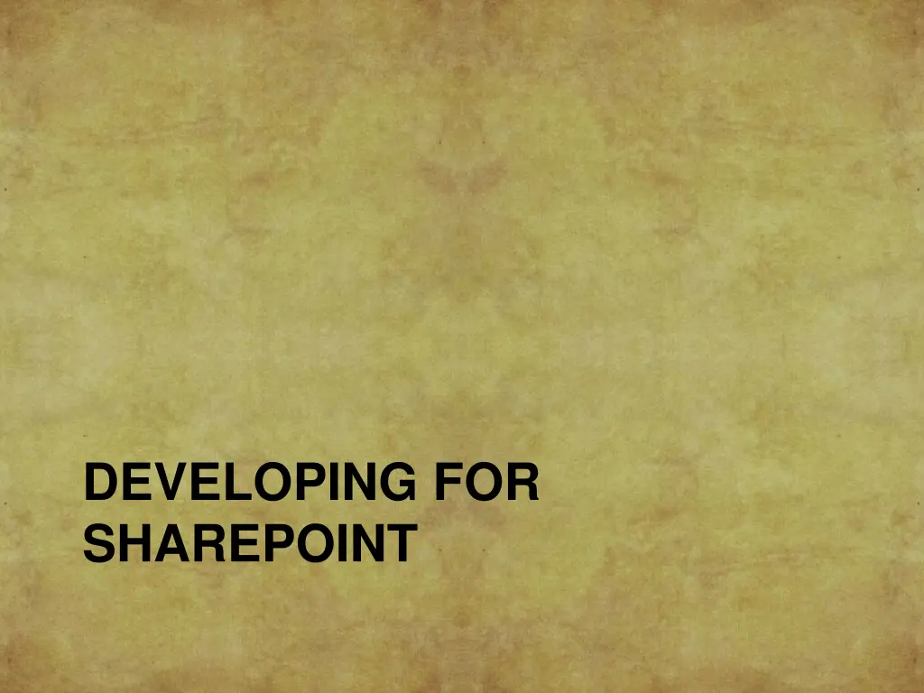 developing for sharepoint