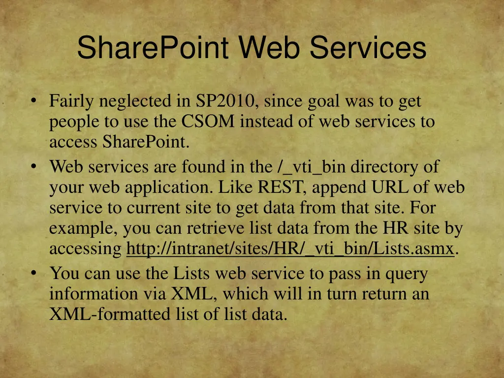 sharepoint web services