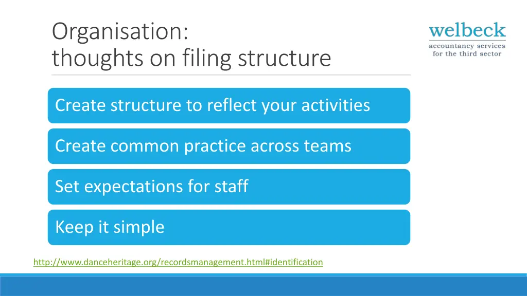 organisation thoughts on filing structure