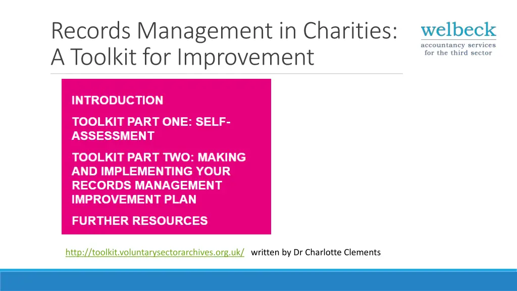 records management in charities a toolkit