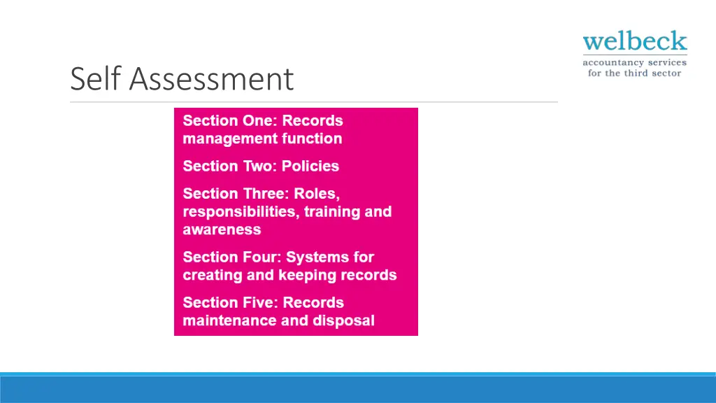 self assessment