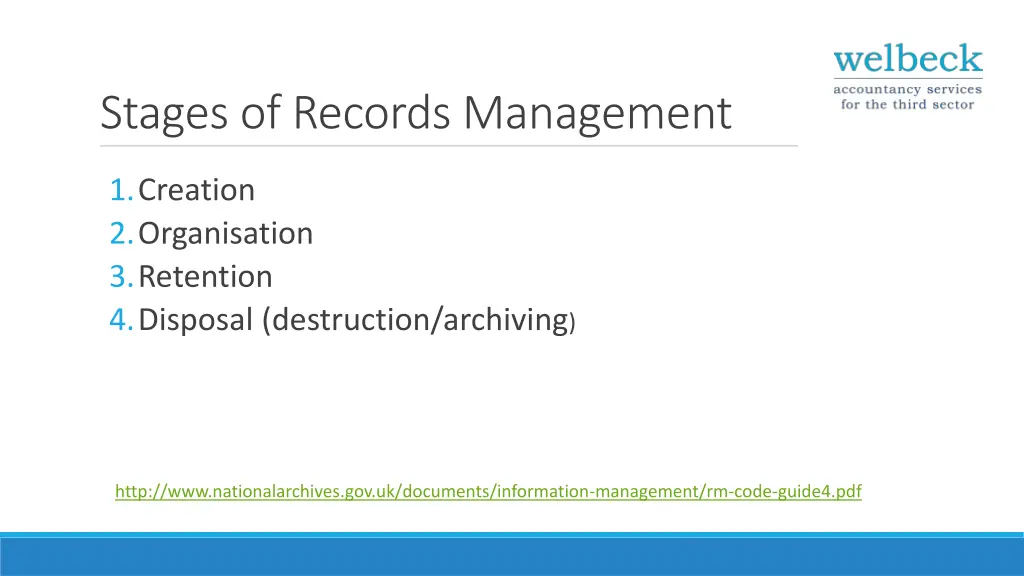 stages of records management