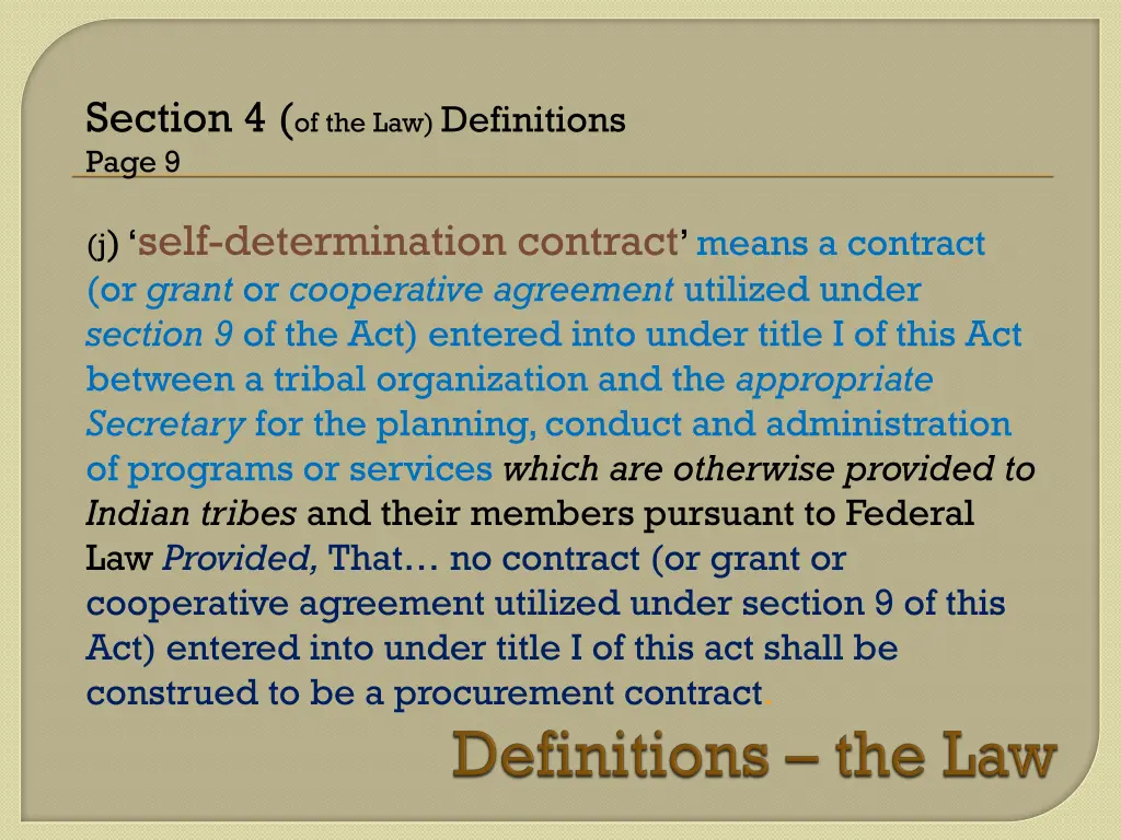 section 4 of the law definitions page 9