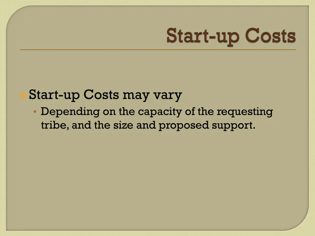 start up costs may vary depending on the capacity