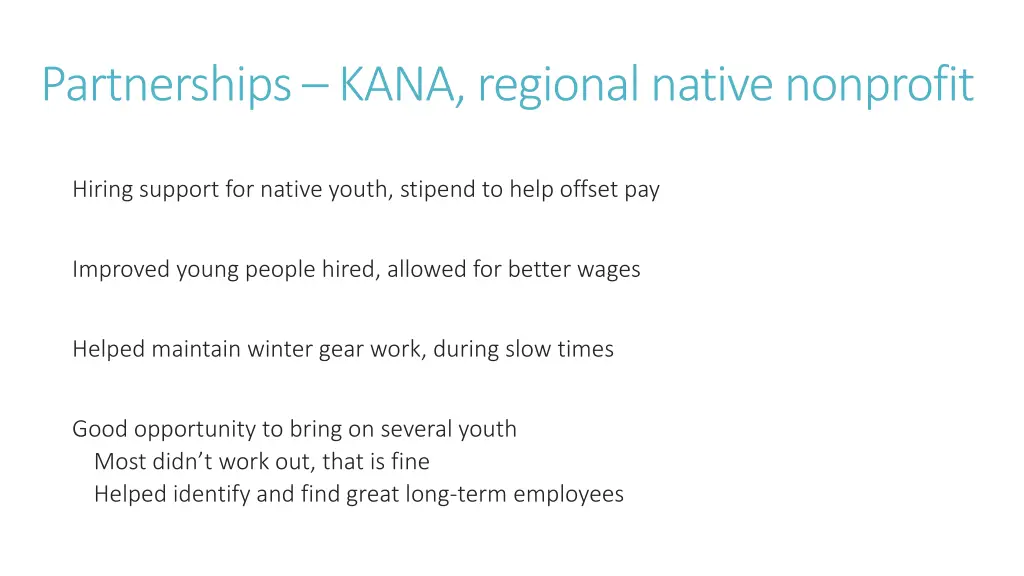 partnerships kana regional native nonprofit