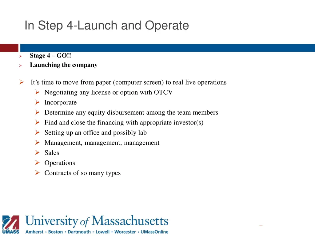 in step 4 launch and operate