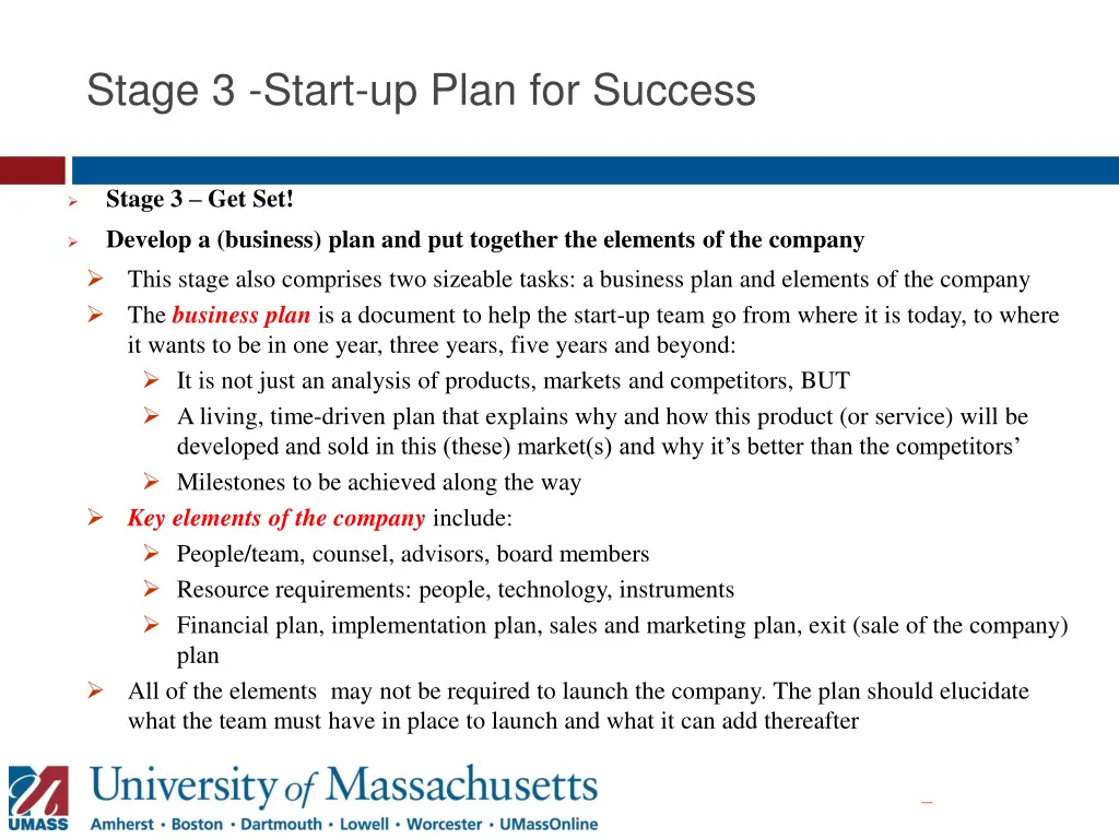 stage 3 start up plan for success