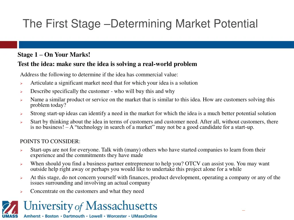 the first stage determining market potential