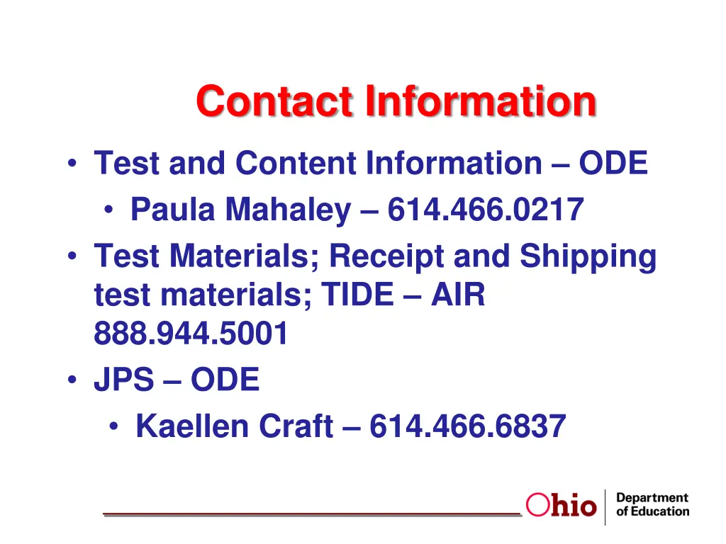 contact information