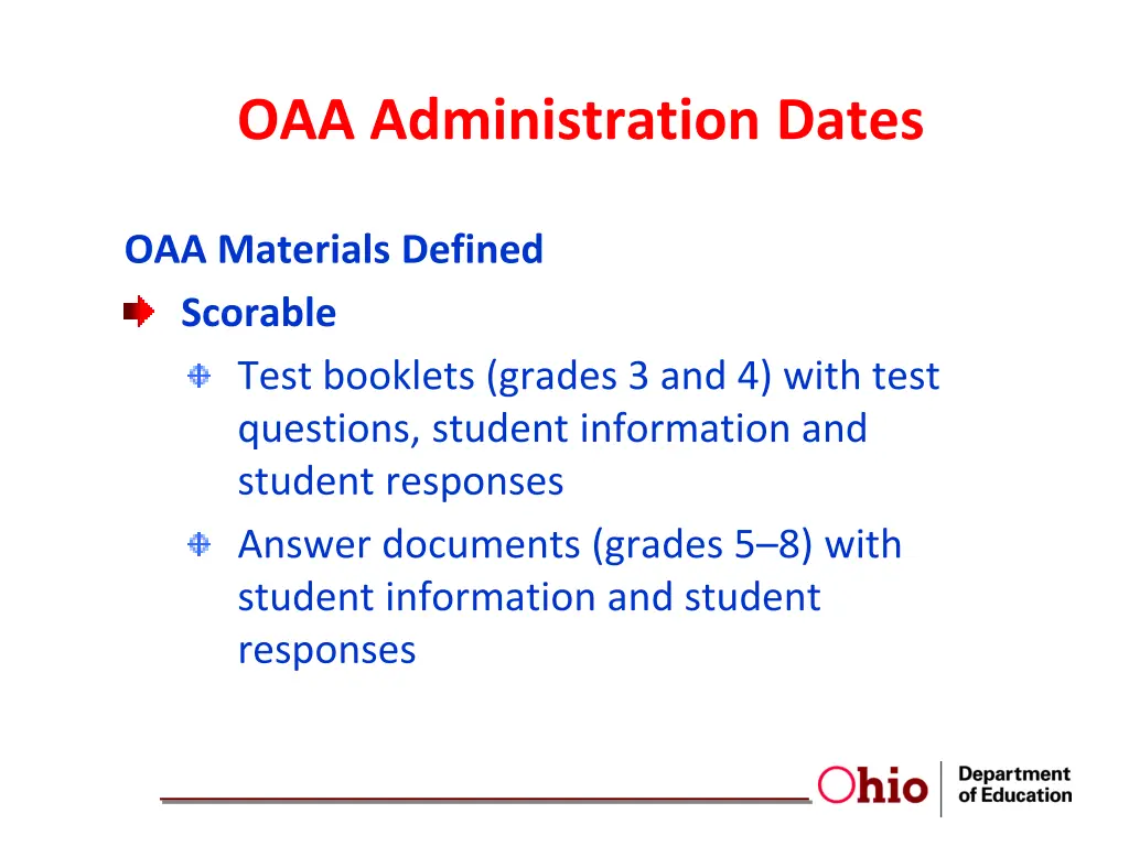 oaa administration dates 10