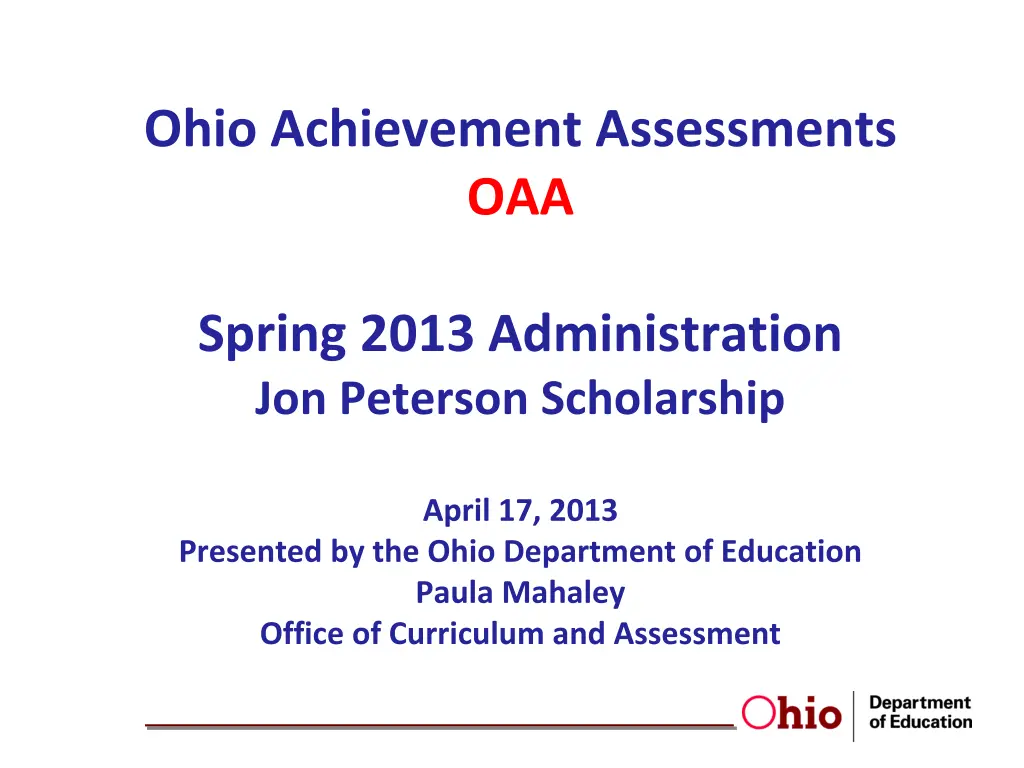 ohio achievement assessments oaa