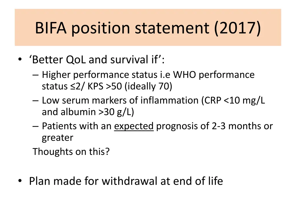 bifa position statement 2017