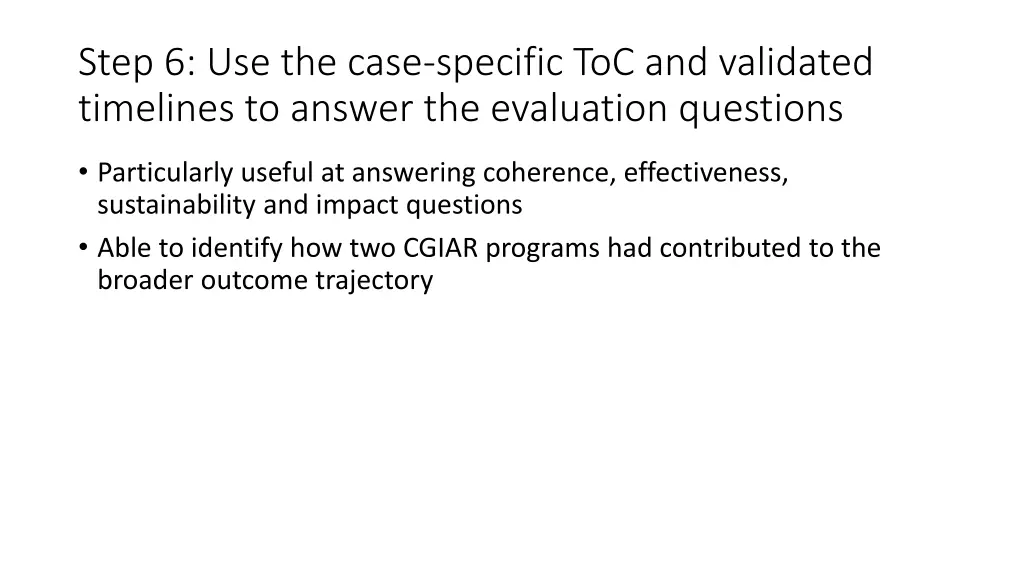 step 6 use the case specific toc and validated