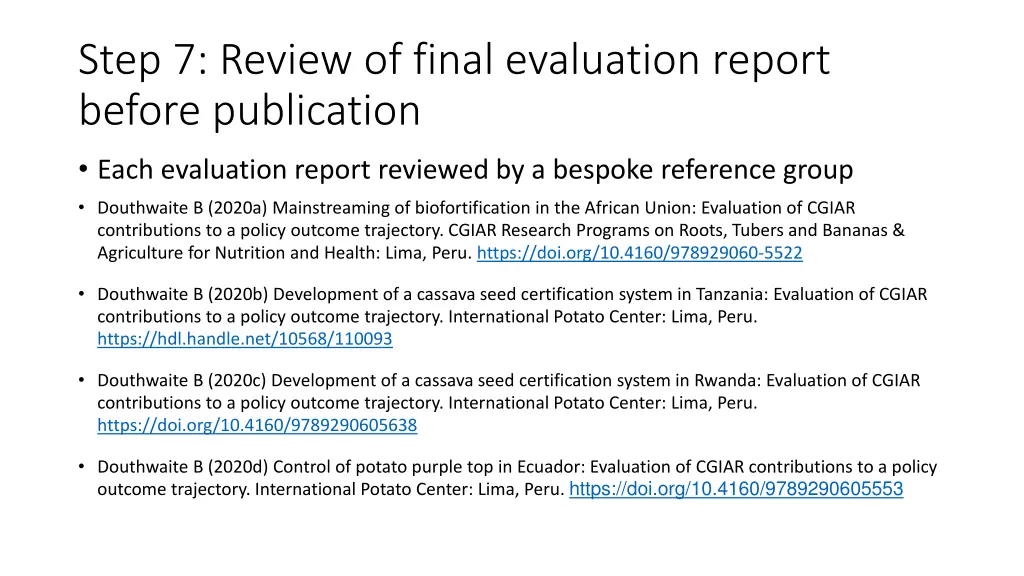 step 7 review of final evaluation report before