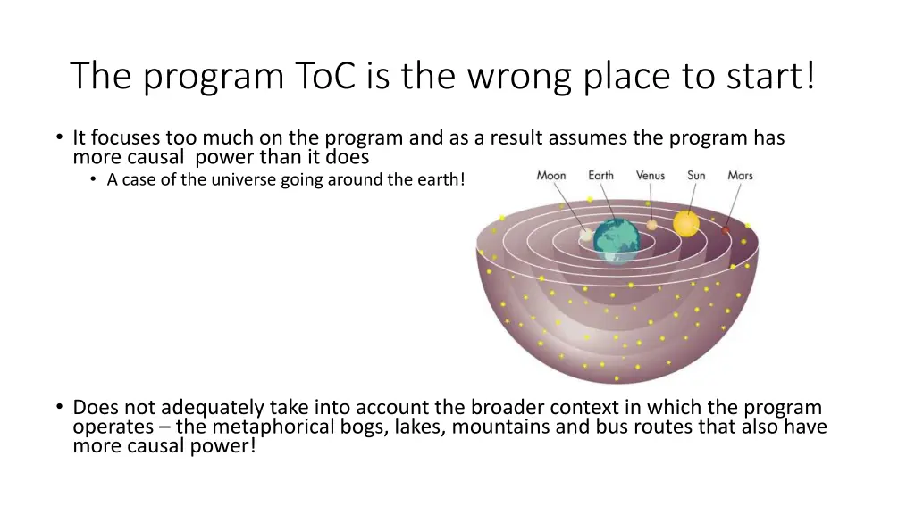 the program toc is the wrong place to start