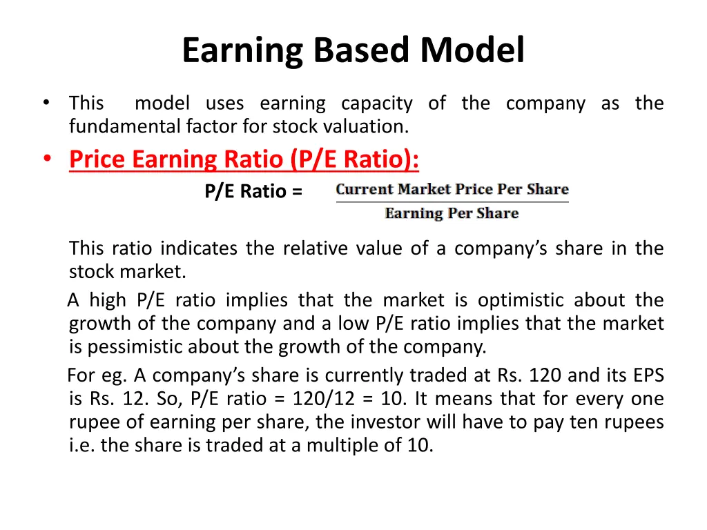 earning based model