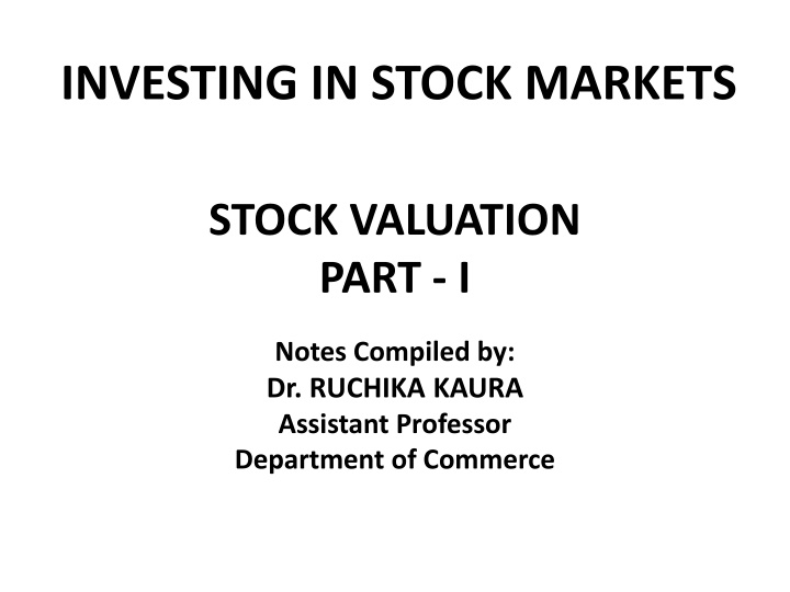 investing in stock markets