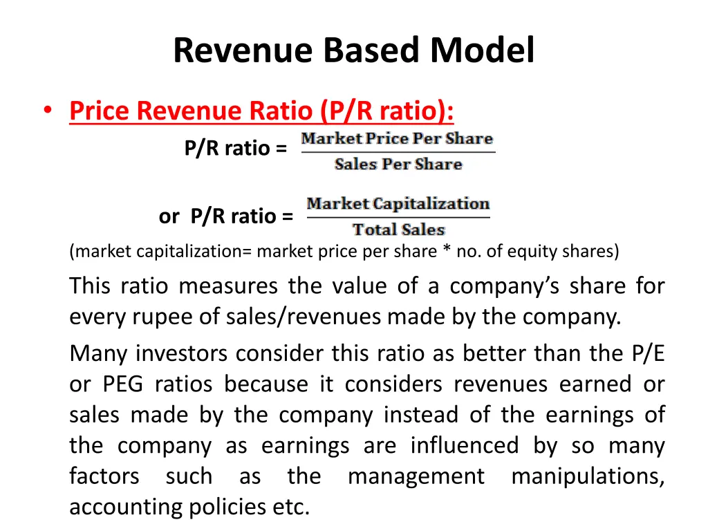 revenue based model