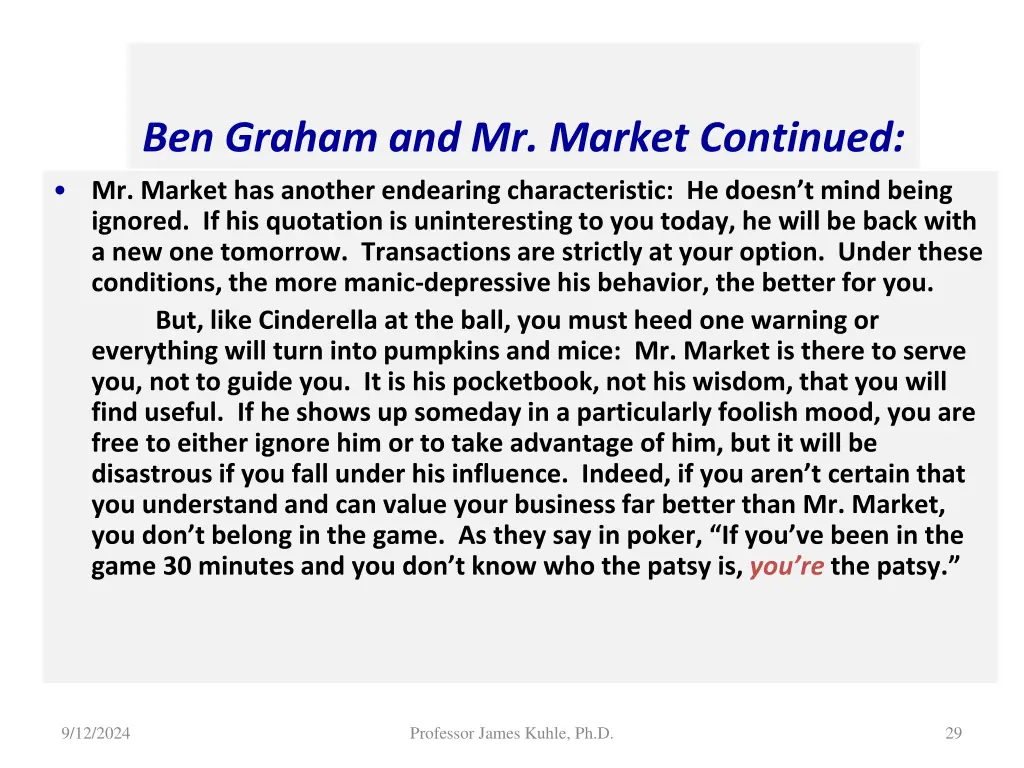 ben graham and mr market continued