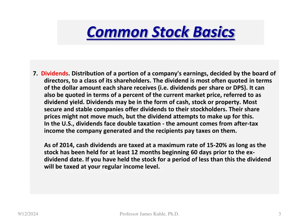 common stock basics 2