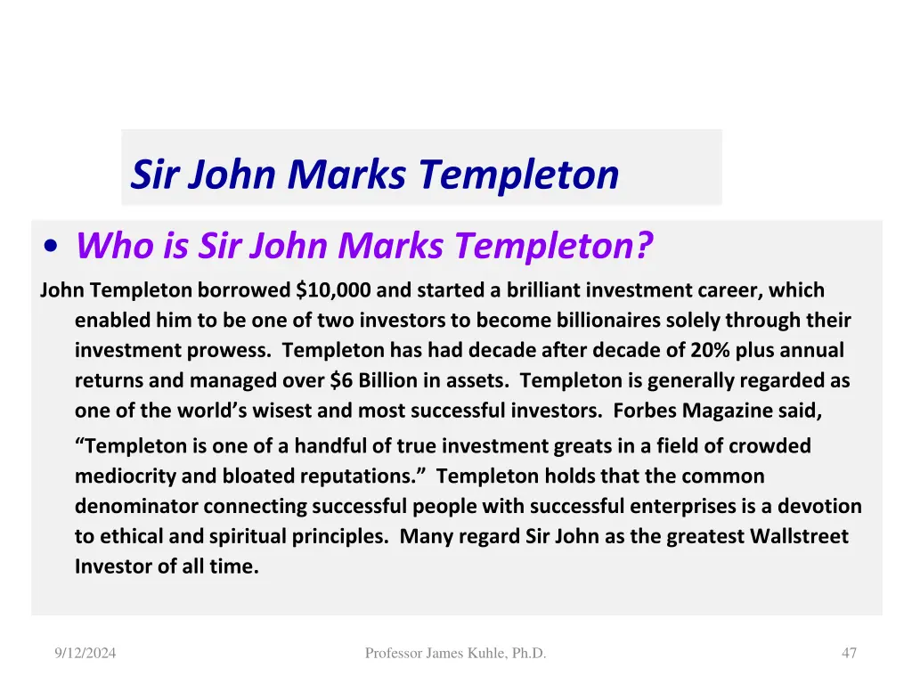 sir john marks templeton