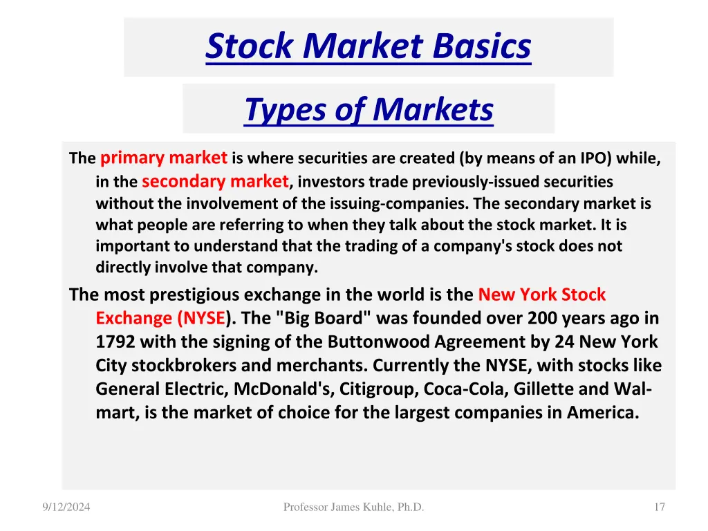 stock market basics 1