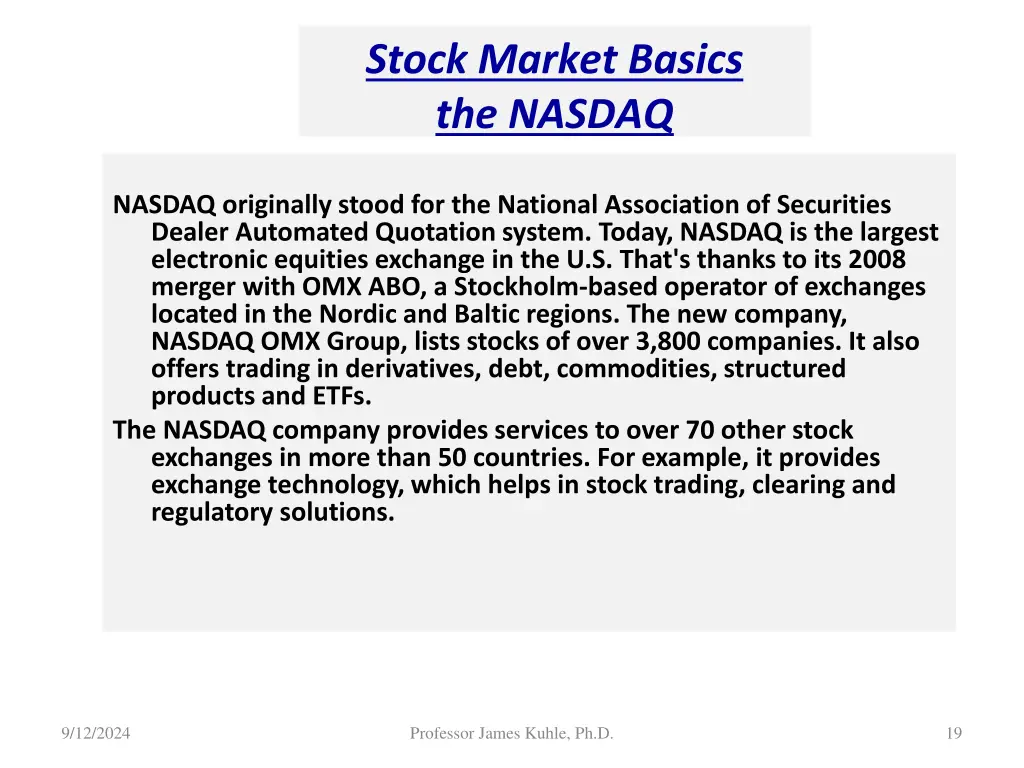 stock market basics the nasdaq