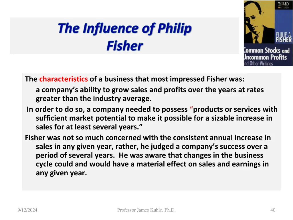 the influence of philip fisher