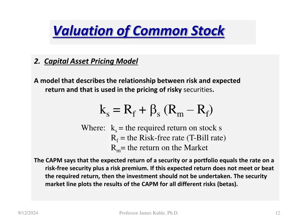 valuation of common stock 1