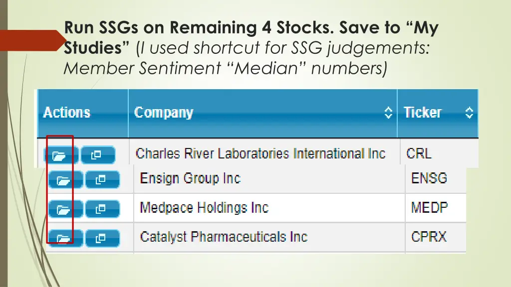 run ssgs on remaining 4 stocks save to my studies