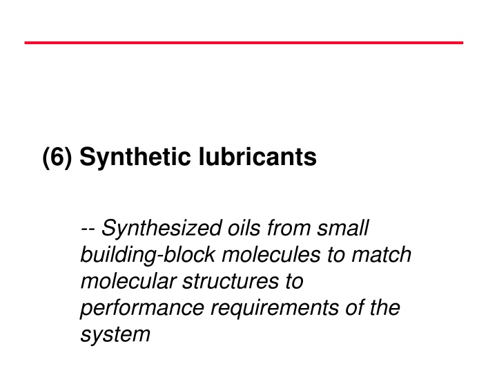 6 synthetic lubricants