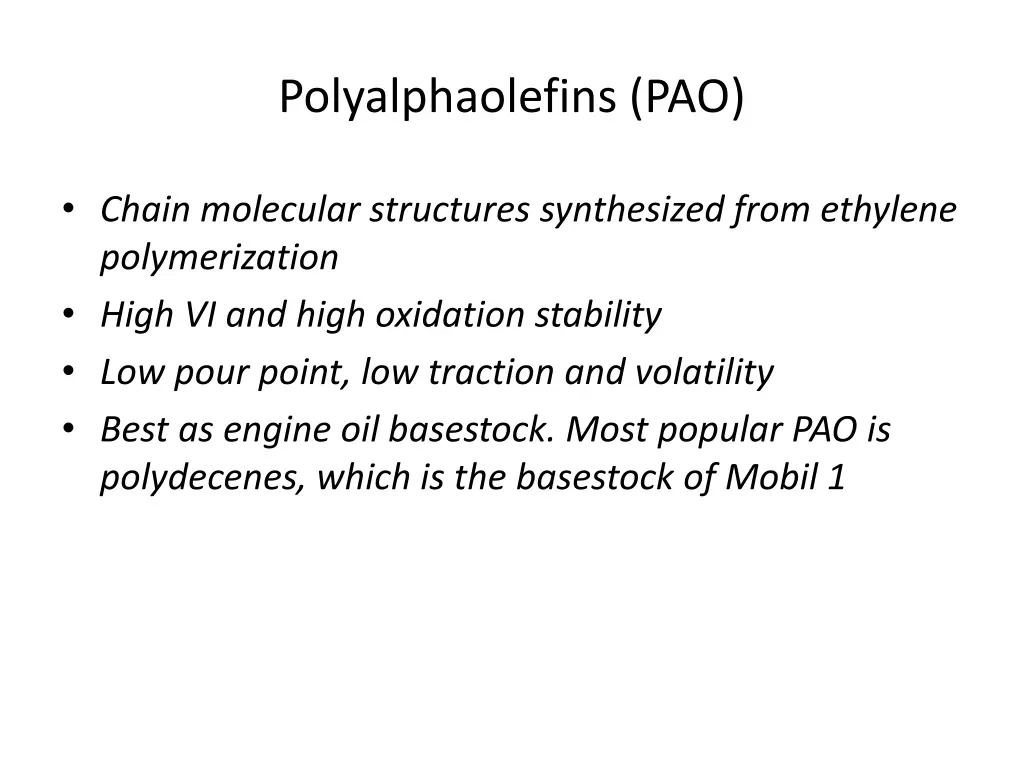 polyalphaolefins pao