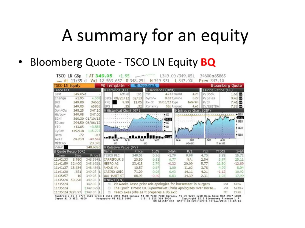 a summary for an equity