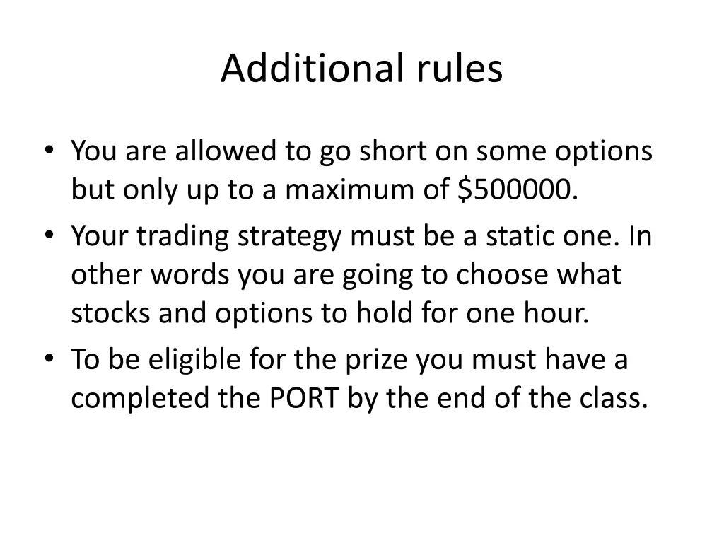 additional rules