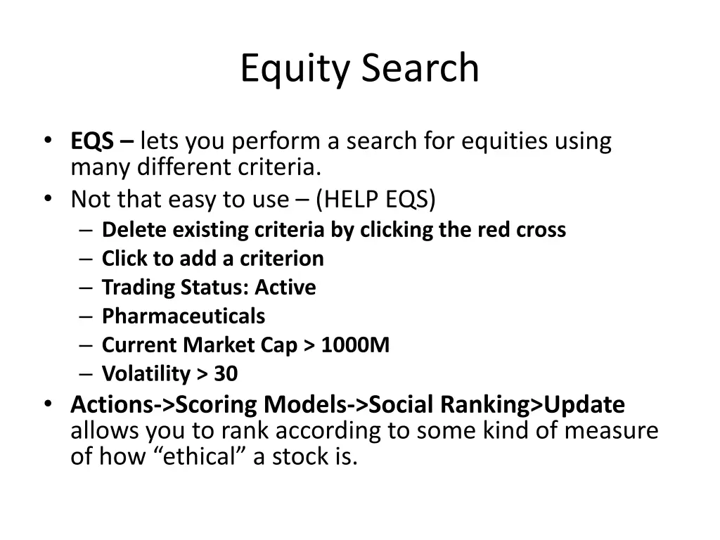 equity search