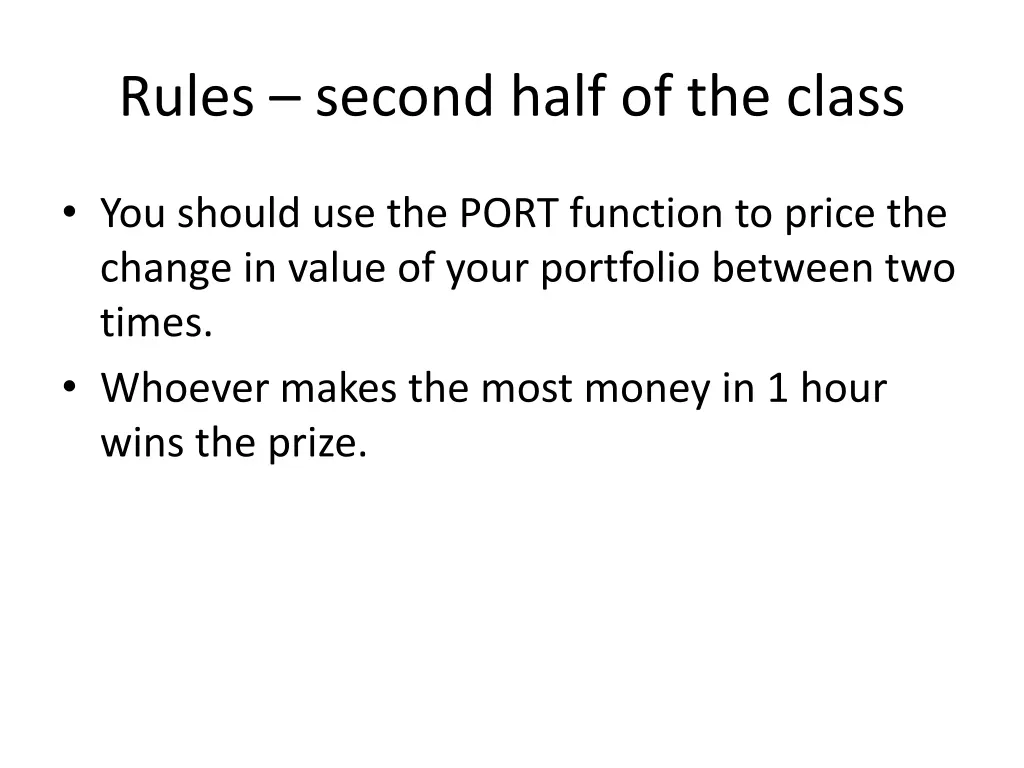 rules second half of the class