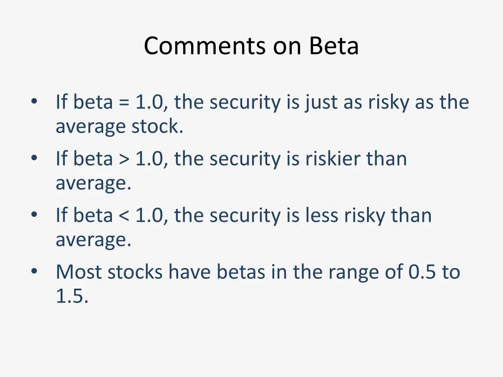 comments on beta